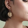 SOHI Women's California Gold Metallic Textured Drop Earrings - 3 of 4