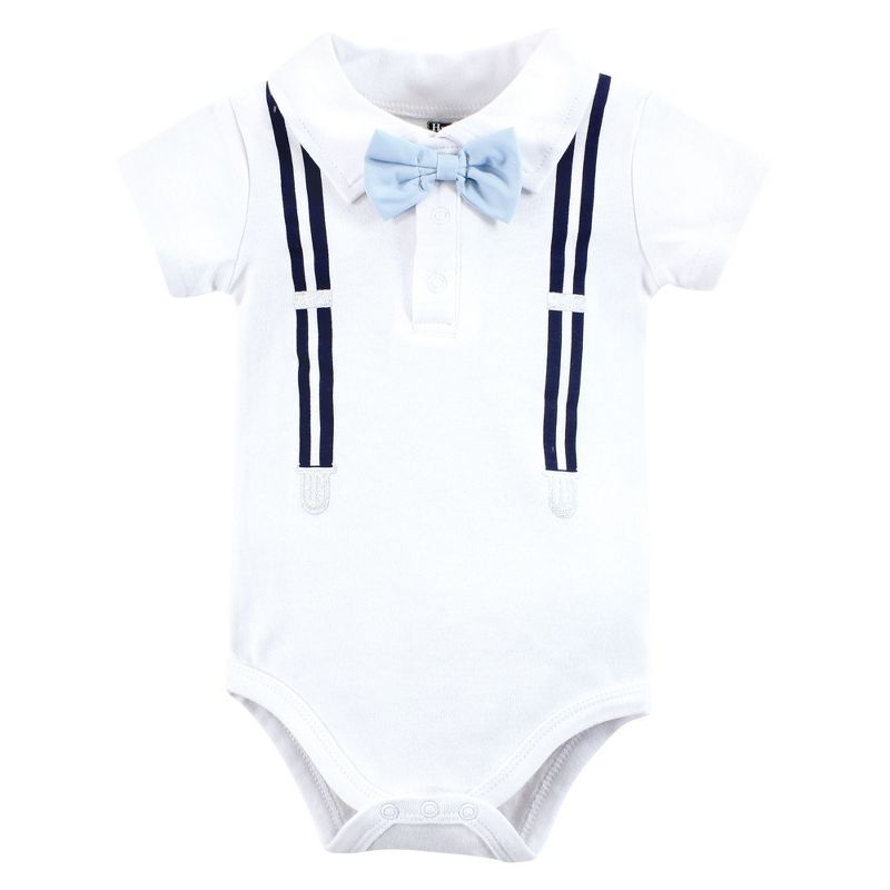 Hudson Baby Infant Boy Cotton Bodysuits, Mommys Little Man Polo, 3 of 6