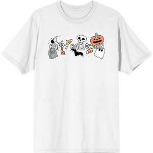 Kids Halloween Cartoon Icons Adult Crew Neck Short Sleee Tee - 1 of 2