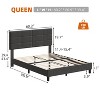 Twin Size Bed Frame with Adjustable Headboard, Linen Upholstered Twin Platform Bed Frame - 2 of 4