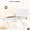 Jojoka Twin/Full/Queen Size Bed Frame, Boucle Upholstered Platform w/ Rounded Headboard, Wooden Slats, Low Profile, Heavy Duty, No Box Spring Needed - 2 of 4
