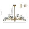 Rennnsan Tauris 40" W 15 - Light Sputnik Branching Bubble Ombre Glass Mid-Century Modern Dimmable Chandelier in Gold - 3 of 4