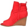 Journee Collection Womens Sabeena Inside Zip Open Toe Wedge Booties - 2 of 4