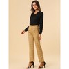 INSPIRE CHIC Women's Plaid Elastic Waist Casual Work Office Long Pants - 3 of 4