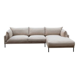 Sabula Sectional Right Sofa Sandy Beige - Alder Bay: Linen-Blend, Down Wrapped Cushions, Wood Frame - 1 of 4