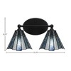 Toltec Lighting Capri 2 - Light Vanity in  Matte Black with 7" Sea Ice Art Glass Shade - 2 of 2