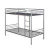 VYNXARIA Twin Over Twin Metal Bunk Bed with Storage - Sleek Silver - 3 of 4