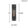 John Timberland Solum 17" High Modern Outdoor Wall Light Fixture Mount Porch House Exterior Weatherproof Textured Black Finish Metal Clear Glass Shade - 4 of 4
