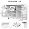 Rolling Kitchen Island Cabinet with Outlet,Kitchen Storage Cart, Mobile Storage Cart with Glass Doors for Kitchen or Dining Room-The Pop Home - 4 of 4