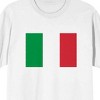 Deconstructed Italian Flag on White Ground Adult Crew Neck Short Sleeve T-shirt - 2 of 4