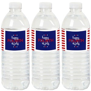 Big Dot of Happiness 4th of July - Independence Day Water Bottle Sticker Labels - Set of 20 - 1 of 4