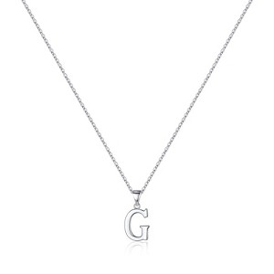 Turandoss S925 Sterling Silver Initial Necklaces for Girls Women, Dainty Initial Jewelry Birthday Gifts - 1 of 4