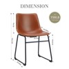 DSVIMOY 2pcs Armless Barstools with Metal Legs and Footrest, Dining Chairs for Home Office Kitchen Island, Brown, 18.3"*18.1"*27.7" - 3 of 4
