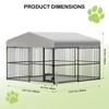 Dog Kennel, 8¡Á4¡Á6FT Large Heavy Duty Outdoor Metal Dog Cage - Weatherproof, Lock, Feeding Bowl & Waterproof Roof (All Breeds) - 3 of 4