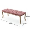 NicBex Modern 46.5" Bedroom Bench Velvet Accent Stools with Button Tufted and Curved Legs for Bedroom and Entryway - 2 of 4