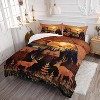 Bear & Deer Comforter Set Full Size – 3Pcs Rustic Hunting Bedding with Wild Animal Print, Farmhouse Quilt Set for Boys Girls Men Women - 2 of 4