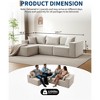 GustoWave 108" Modular Cloud Sectional Couch with Chaise | Fluffy Compressed L Shaped Sofa for Living Room | Sofa Bed Design,Beige - 2 of 4