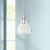 Possini Euro Design Bellis Brushed Nickel Mini Pendant Light 6 1/2" Wide Modern Industrial Clear Glass Shade for Dining Room Home Foyer Kitchen Island - 2 of 4