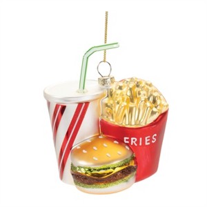 Glass Burger and Fries Meal Ornament (Set of 4) - 1 of 2