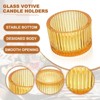 Unique Bargains Centerpiece Decor Round Ribbed Votive Glass Tea Light Holders - 3 of 4