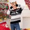 Family Christmas Sweater Crew Neck Reindeer Snowflakes Knitted Pullover for Women/Men/Kids - 3 of 4