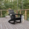 Flash Furniture Halifax HDPE Adirondack Chair with Cup Holder and Pull Out Ottoman, All-Weather HDPE Indoor/Outdoor Chair - 2 of 4