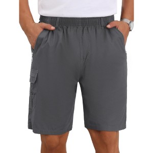 INSPIRE CHIC Men's Cotton Zipper Pockets Hiking Camping Cargo Shorts - 1 of 4