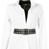 INSPIRE CHIC Women's Grommet Dresses Metal Pin Buckle Wide Waist Belt - 4 of 4