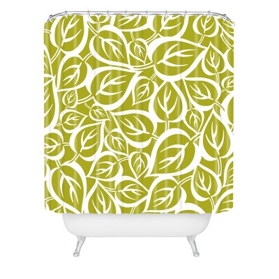 Falling Foliage Shower Curtain Green - Deny Designs