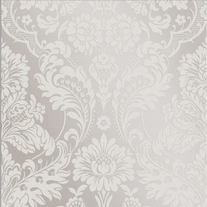 Gothic Damask Flock White Paste the Wall Wallpaper - 1 of 4