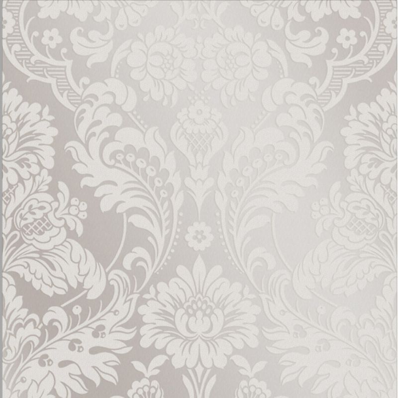 Gothic Damask Flock White Paste the Wall Wallpaper, 1 of 5