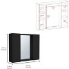 Vynxaria Double Door Medicine Cabinet in Black, Featuring a Sleek Mirror and One External Shelf for Stylish Storage and Easy Access in Your Bathroom - 3 of 4