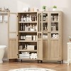 Tall Storage Cabinet with 2 Doors & Adjustable Shelves - Narrow Pantry Organizer for Kitchen, Bathroom, Dining Room, and Home Office - 3 of 4