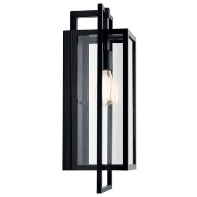 Goson 20" Black Industrial Outdoor Wall Light with Clear Glass