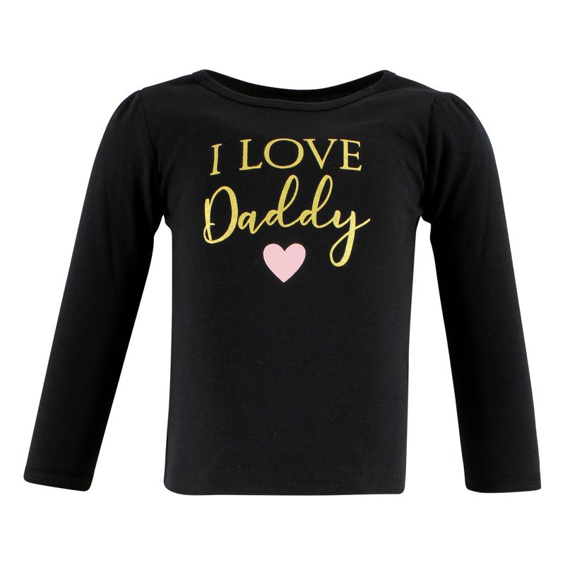 Hudson Baby Infant Girl Long Sleeve T-Shirts, Girl Daddy, 3 of 6
