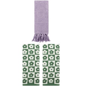 REGALWOVEN 3 Packs Cotton Soft Absorbent Decorative Bathroom Hand Towel 14" x 30" - 1 of 4
