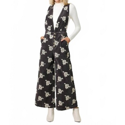 Women's Embroidered Corduroy Jumpsuit - mystree