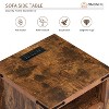 Farmhouse Wooden Bedside Table with Hinged Door, End Table Side Furniture with Large Storage Space for Bedroom, Living Room, Brown - 4 of 4