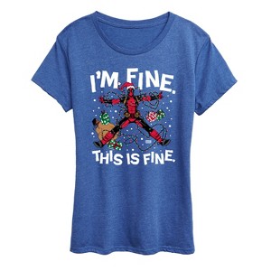 Women's - Marvel - Im Fine Deadpool Short Sleeve Graphic T-Shirt - 1 of 4