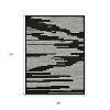 Black And Ivory Wool Abstract Hand Hooked Area Rug - 3 of 4