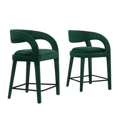 Modway Pinnacle Performance Velvet Counter Stool Set of Two