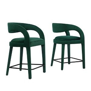 Modway Pinnacle Performance Velvet Counter Stool Set of Two - 1 of 4