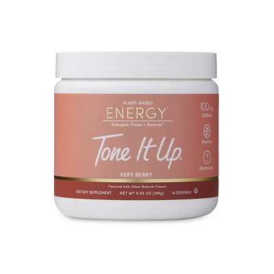 Tone It Up Plant-Based Energy Powder - Very Berry - 5.92oz