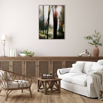 42" x 32" Gray Framed Canvas Landscape Lithograph