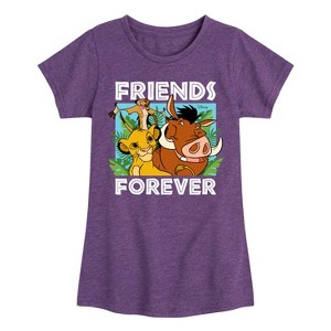 Girls' - Disney - Simba Pumbaa, & Timon Fitted Short Sleeve Graphic T-Shirt - 1 of 4