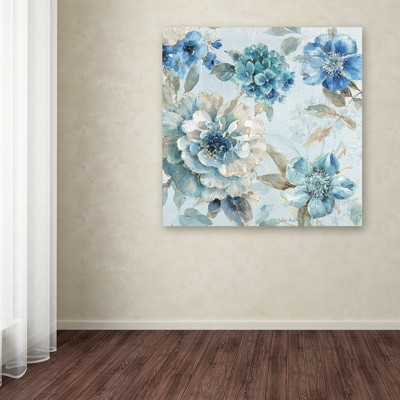 Indigold IX Blue and White Floral Canvas Painting