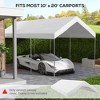 Racxily 10'*20' Carport Replacement Top Canopy Cover, Waterproof and UV Protected Garage Car Port Cover with Ball Bungee Cords, (Only Cover) - 3 of 4