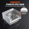 VEVOR Commercial Hand Sink with Faucet and Side Splash, Stainless Steel Sink for Washing, Small Hand Washing Sink, Wall Mount Hand Basin, Silver - 3 of 4