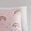 Gracie Mills Thyme Rainbow and Metallic Stars Reversible Quilt Set with Unicorn Throw Pillow - Full/Queen - Pink - 3 of 4