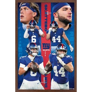 Trends International NFL New York Giants - Jaxson Dart & Cam Skattebo 25 Framed Wall Poster Prints - 1 of 4
